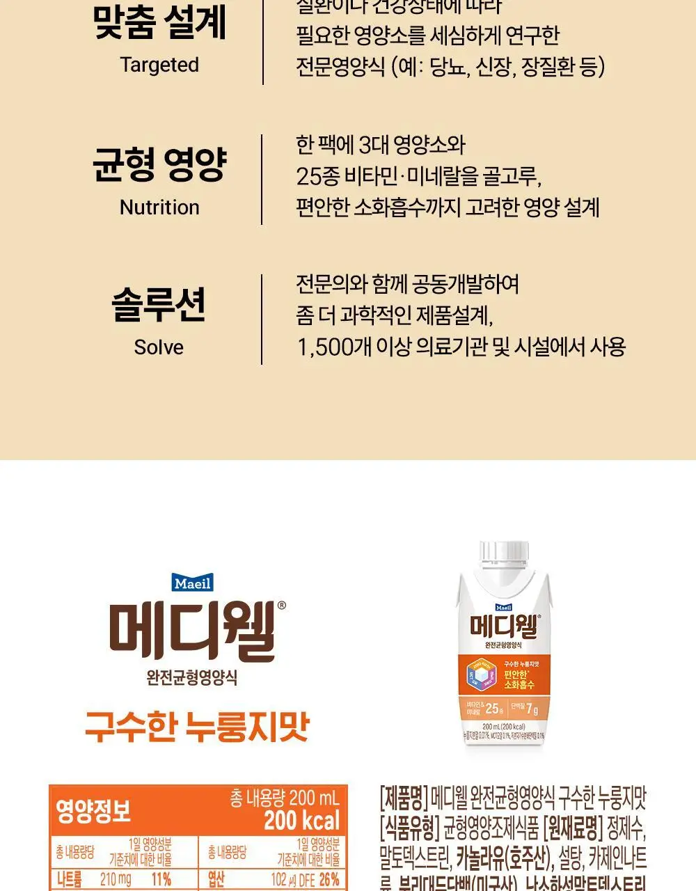[선물세트] 메디웰 감사 선물세트 1호 (메디웰 구수한 누룽지맛 200ml 15팩) 상세페이지 15